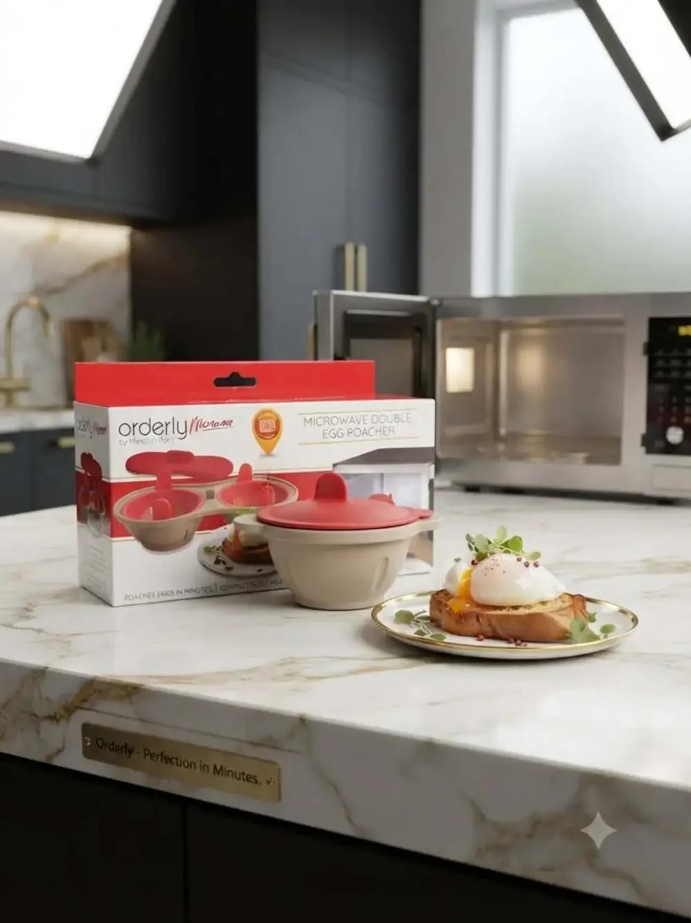 Orderly by Meridian Point Microwave Double Egg Poacher